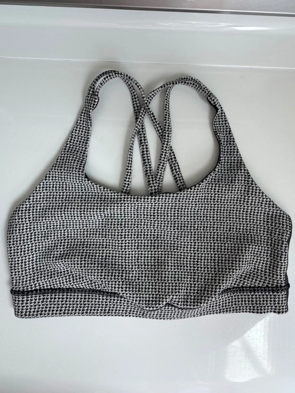 Lululemon Energy Bra - Black/White Houndstooth - 10